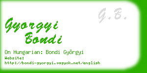 gyorgyi bondi business card